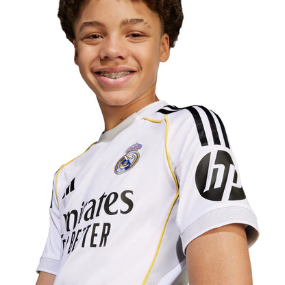 White - Side - Adidas Childrens-Kids Real Madrid 2025 2026 Football Shirt