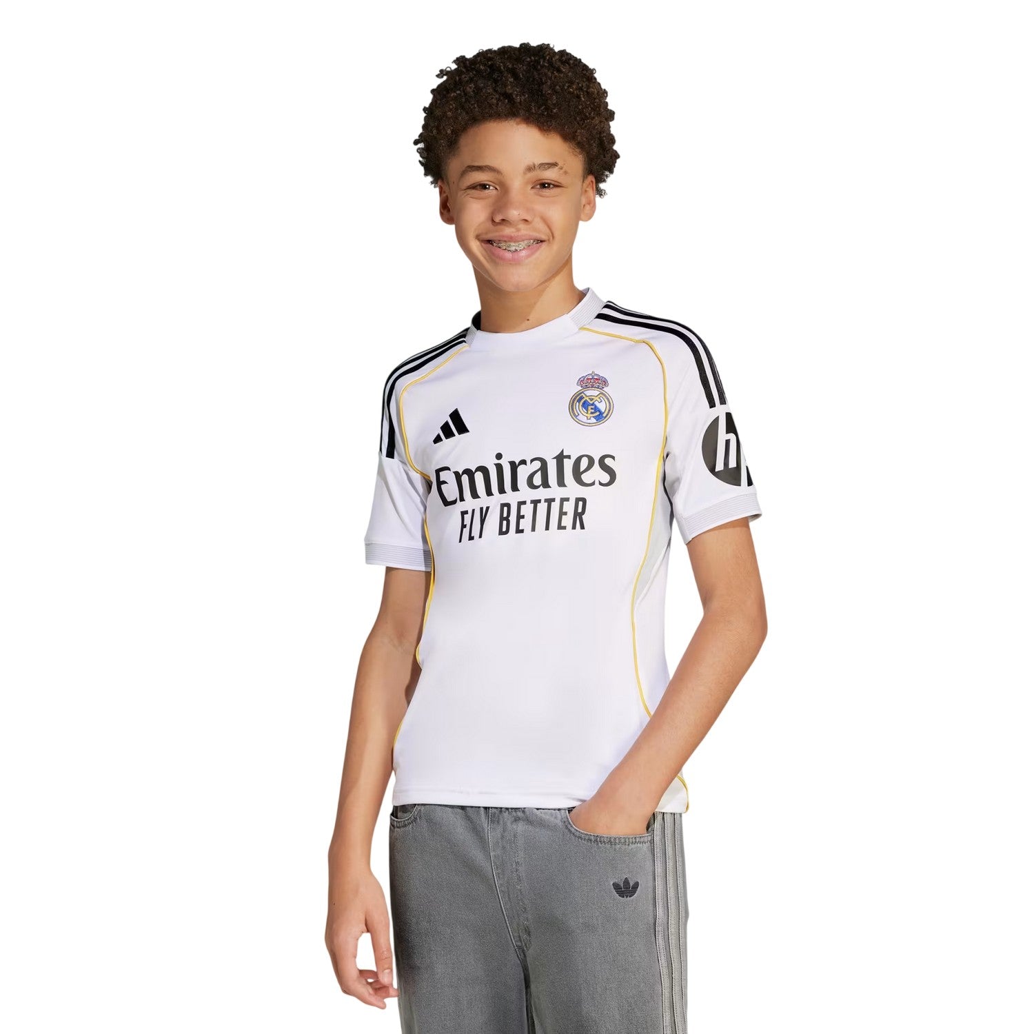 White - Lifestyle - Adidas Childrens-Kids Real Madrid 2025 2026 Football Shirt