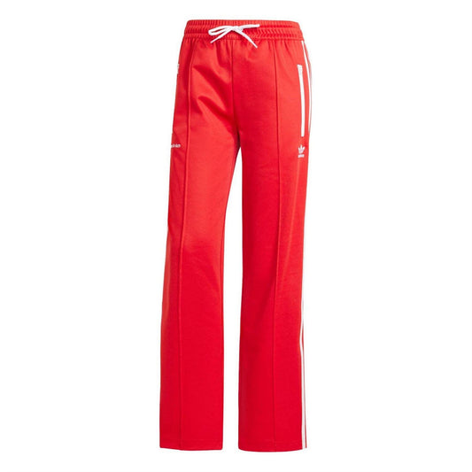 Red - Front - Adidas Womens-Ladies Originals Sporty And Rich Wide Leg Tracksuit Bottoms
