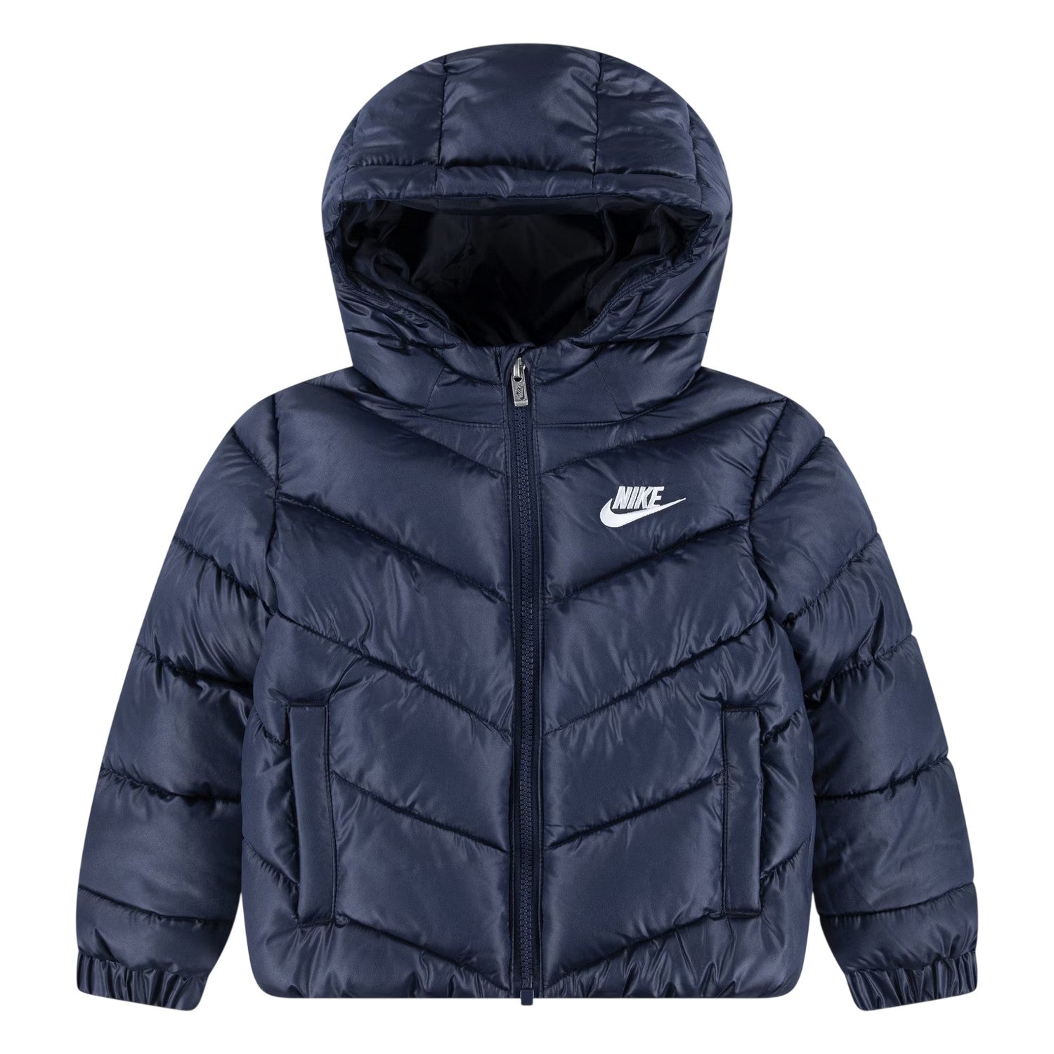 Midnight Navy - Front - Nike Baby Quilted Hooded Puffer Jacket