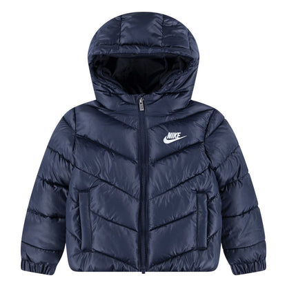 Midnight Navy - Front - Nike Baby Quilted Hooded Puffer Jacket