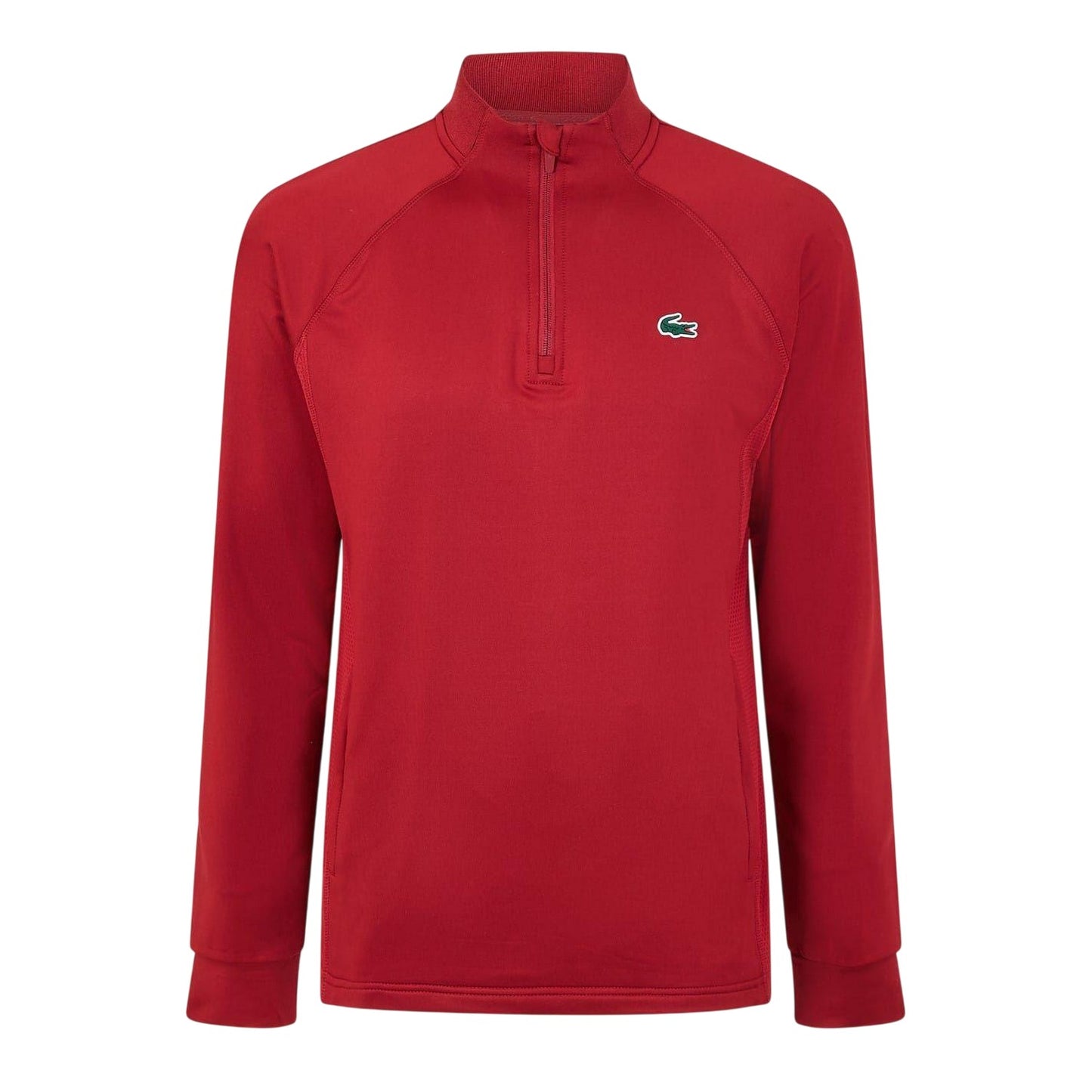 Orange - Front - Lacoste Mens Embroidered Logo Quarter Zip Regular Running Track Top