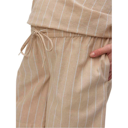 Pale Yellow - Side - Mamalicious Womens-Ladies Vertical Stripe Relaxed Fit Shorts
