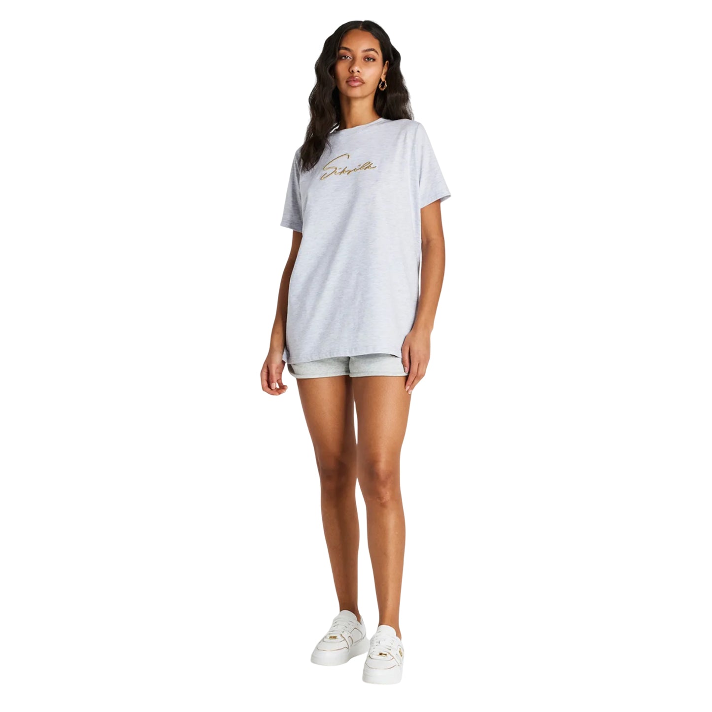White - Lifestyle - SikSilk Womens-Ladies Signature Boyfriend T-Shirt