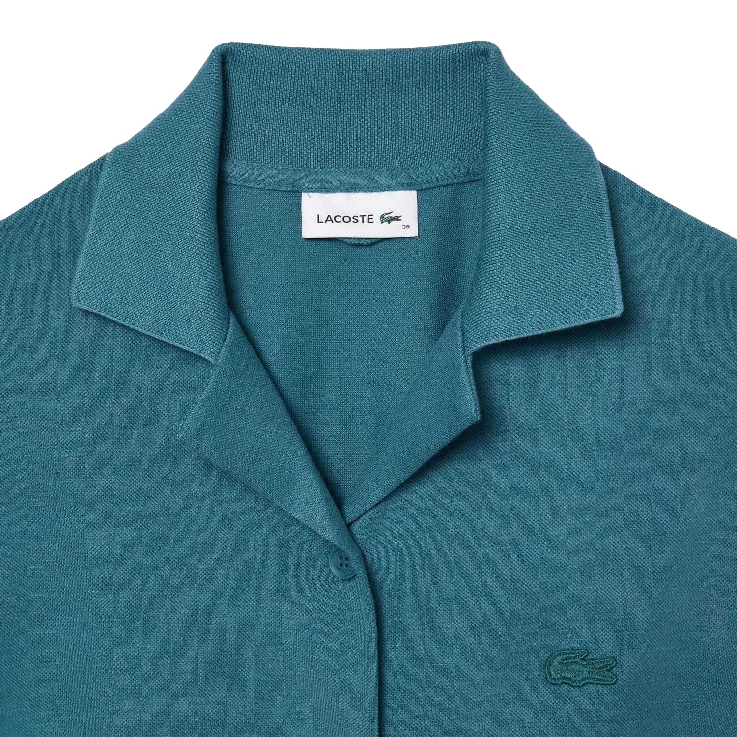 Green - Back - Lacoste Womens-Ladies Linen Blend Belted Shirt Dress