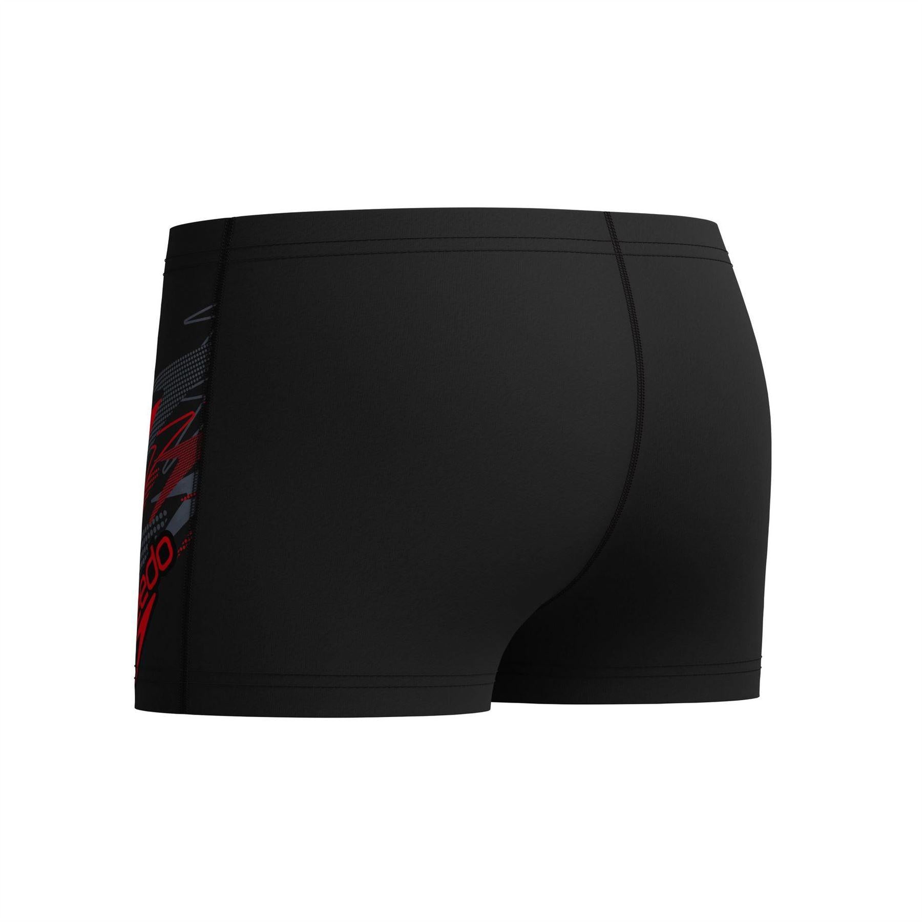Anthracite-Red - Side - Speedo Boys Jammer Swim Shorts