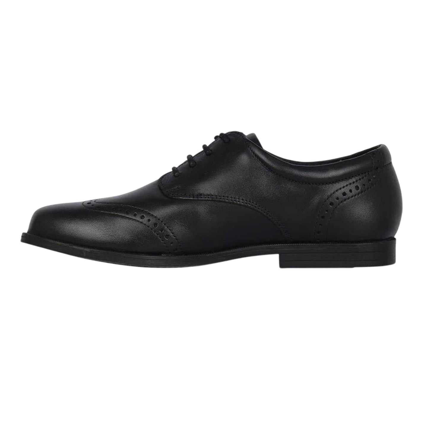 Black - Side - Lee Cooper Girls Isabella Leather Brogues