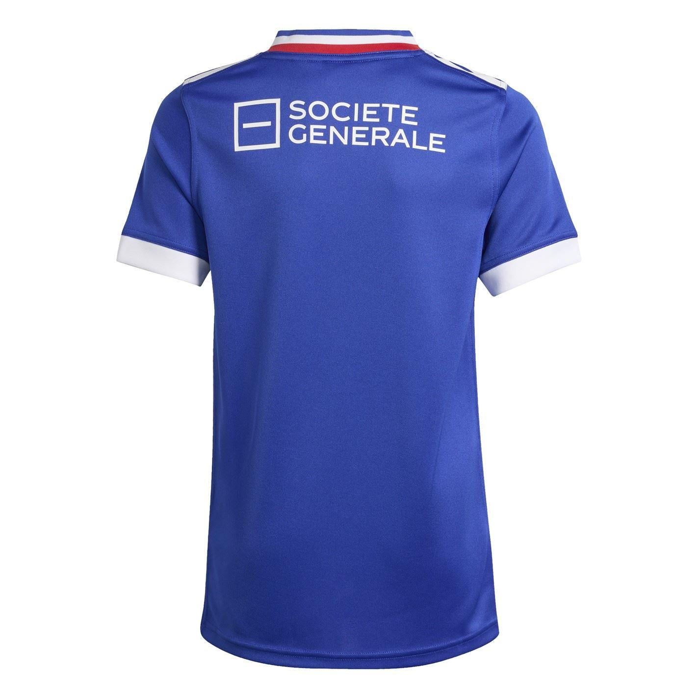 Light Blue - Back - France Childrens-Kids Rugby Jersey