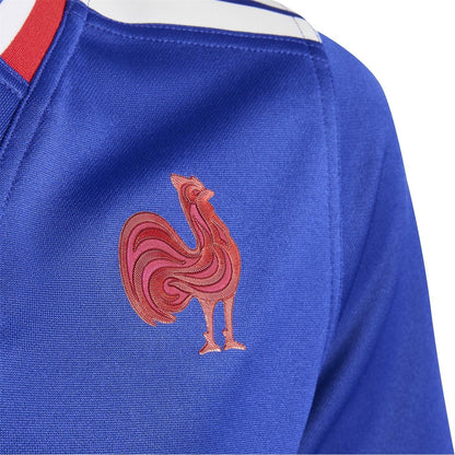 Light Blue - Side - France Childrens-Kids Rugby Jersey