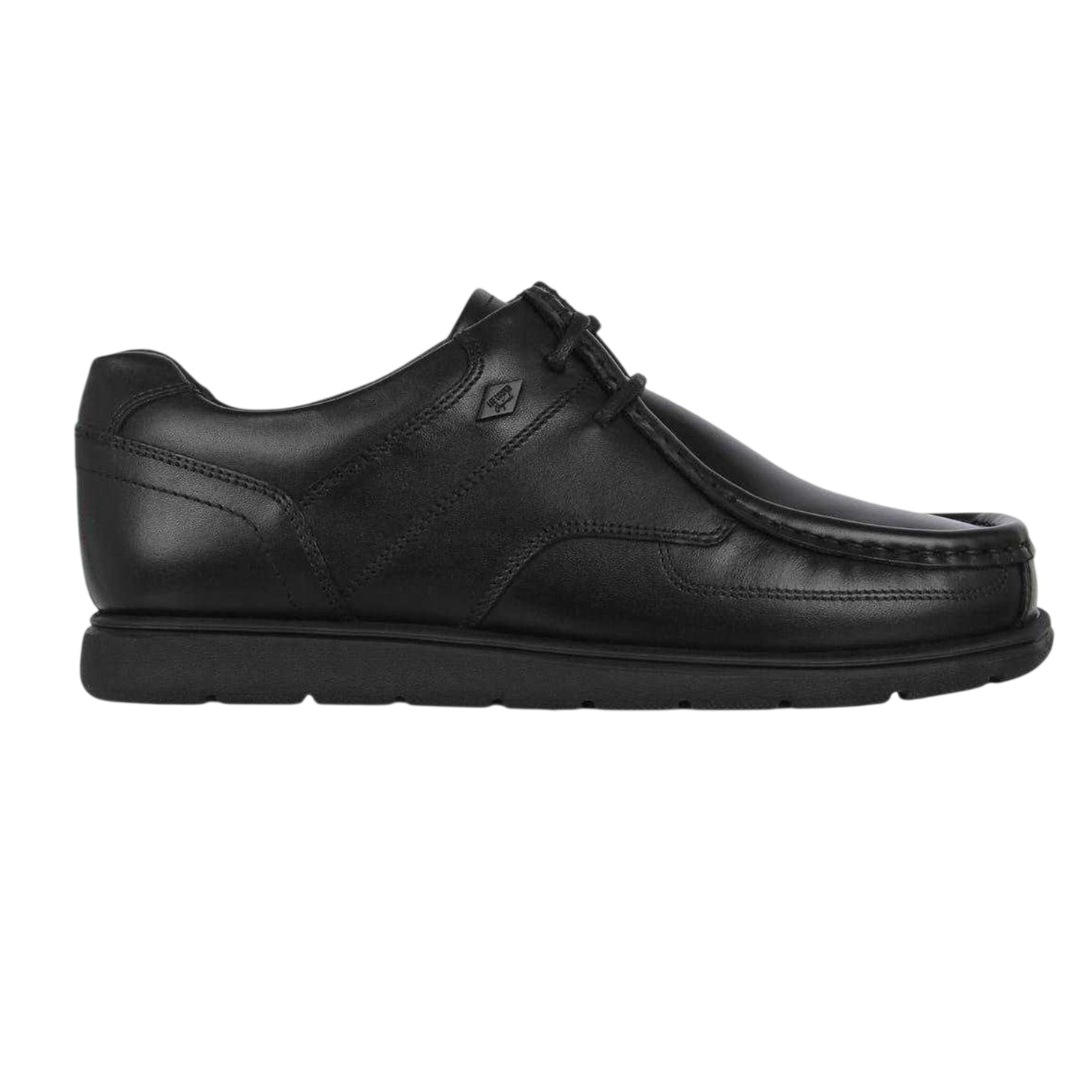 Black - Front - Lee Cooper Childrens-Kids Waltham Leather School Shoes