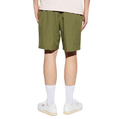 Khaki Green - Back - Lacoste Mens Woven Plain Elasticated Relaxed Fit Shorts