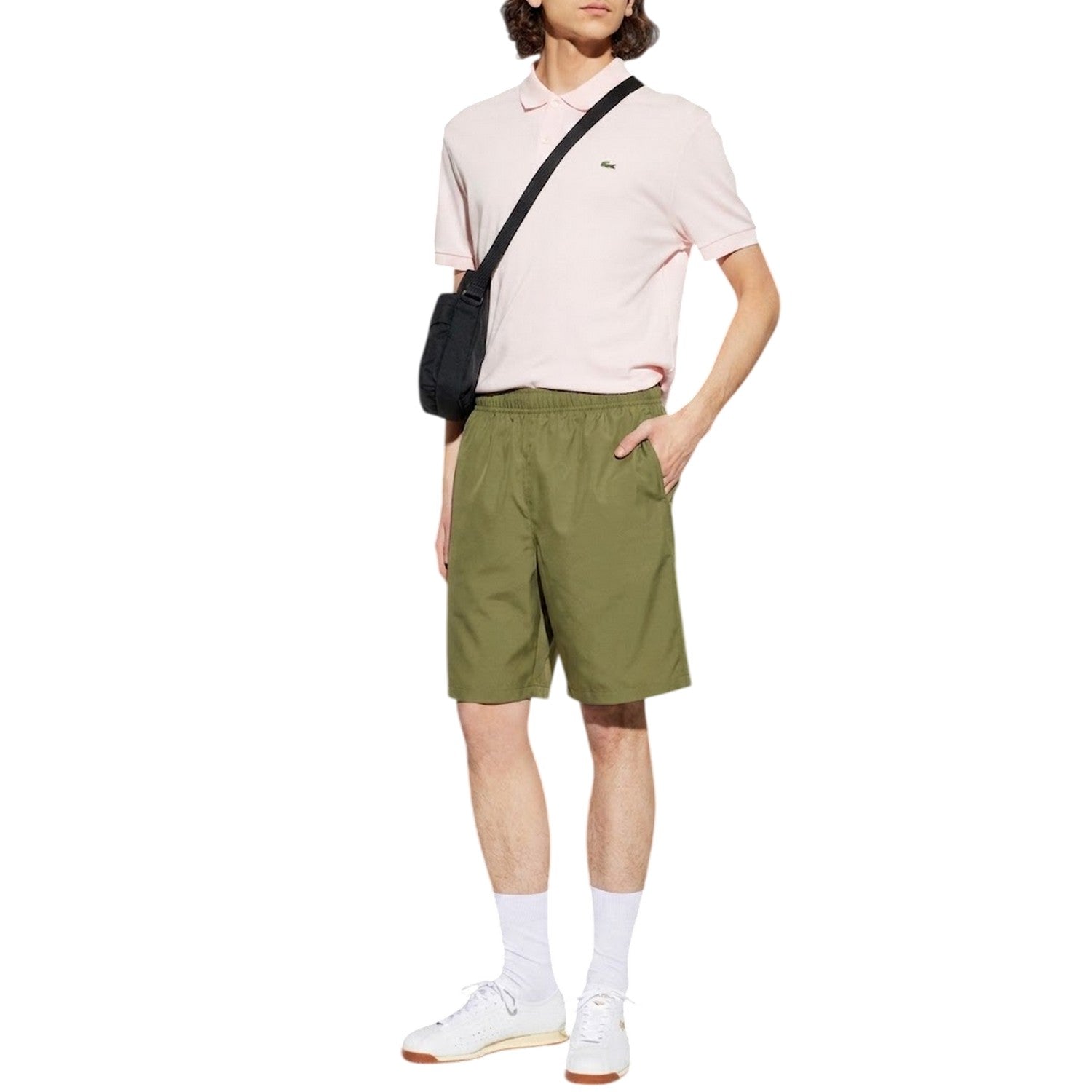 Khaki Green - Lifestyle - Lacoste Mens Woven Plain Elasticated Relaxed Fit Shorts