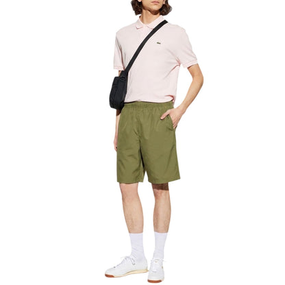 Khaki Green - Lifestyle - Lacoste Mens Woven Plain Elasticated Relaxed Fit Shorts