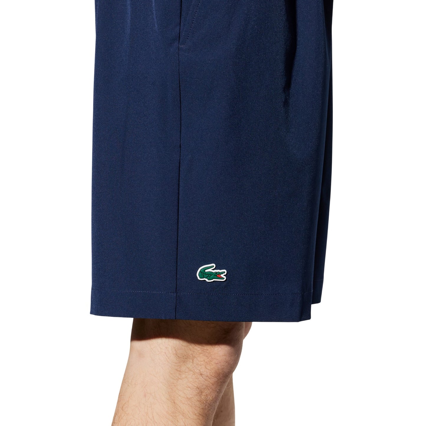 Navy Blue - Side - Lacoste Mens Woven Plain Elasticated Relaxed Fit Shorts