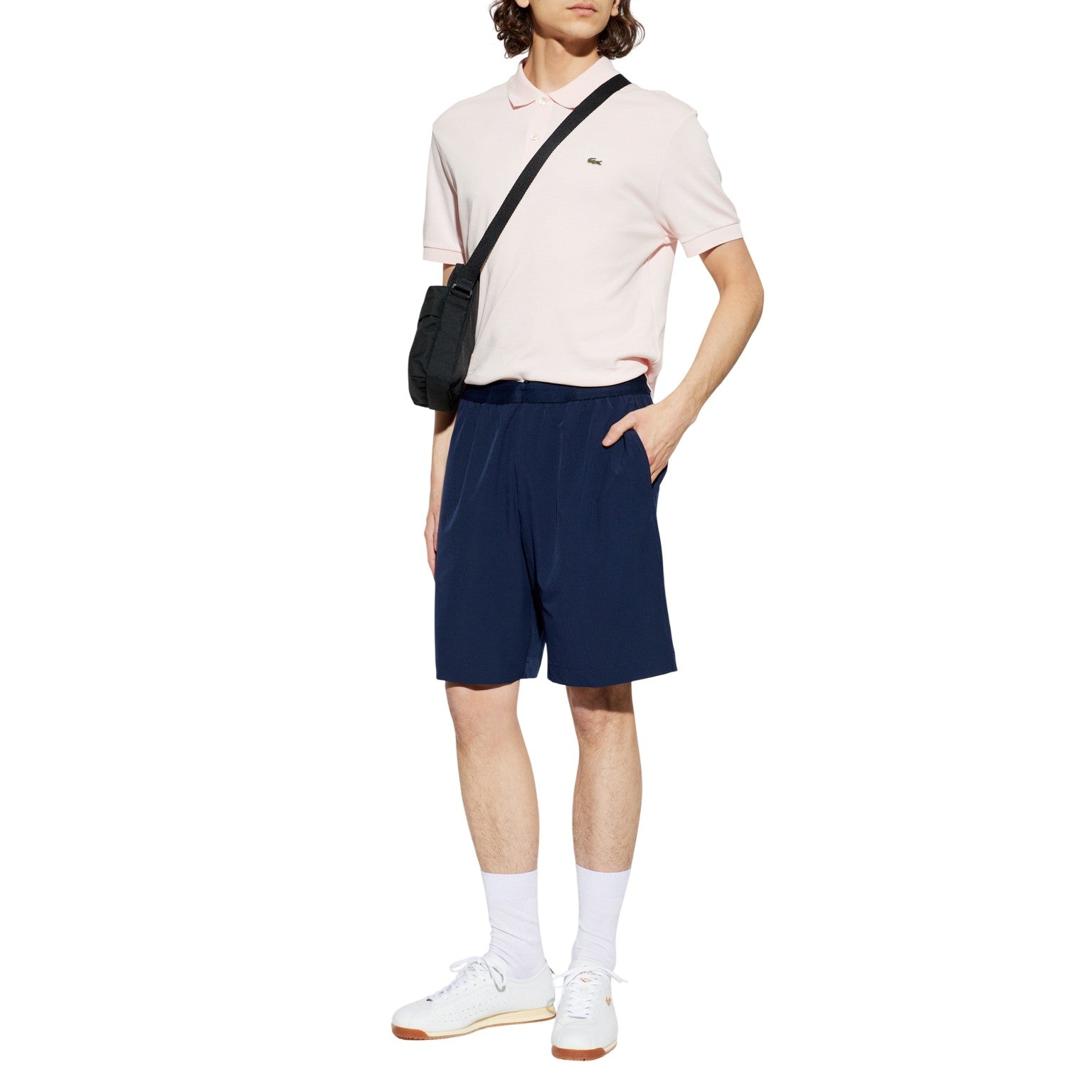 Navy Blue - Lifestyle - Lacoste Mens Woven Plain Elasticated Relaxed Fit Shorts