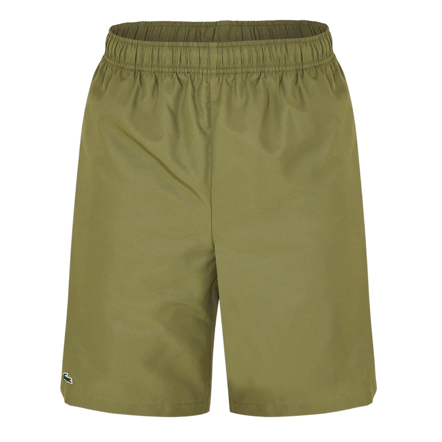 Khaki Green - Front - Lacoste Mens Woven Plain Elasticated Relaxed Fit Shorts