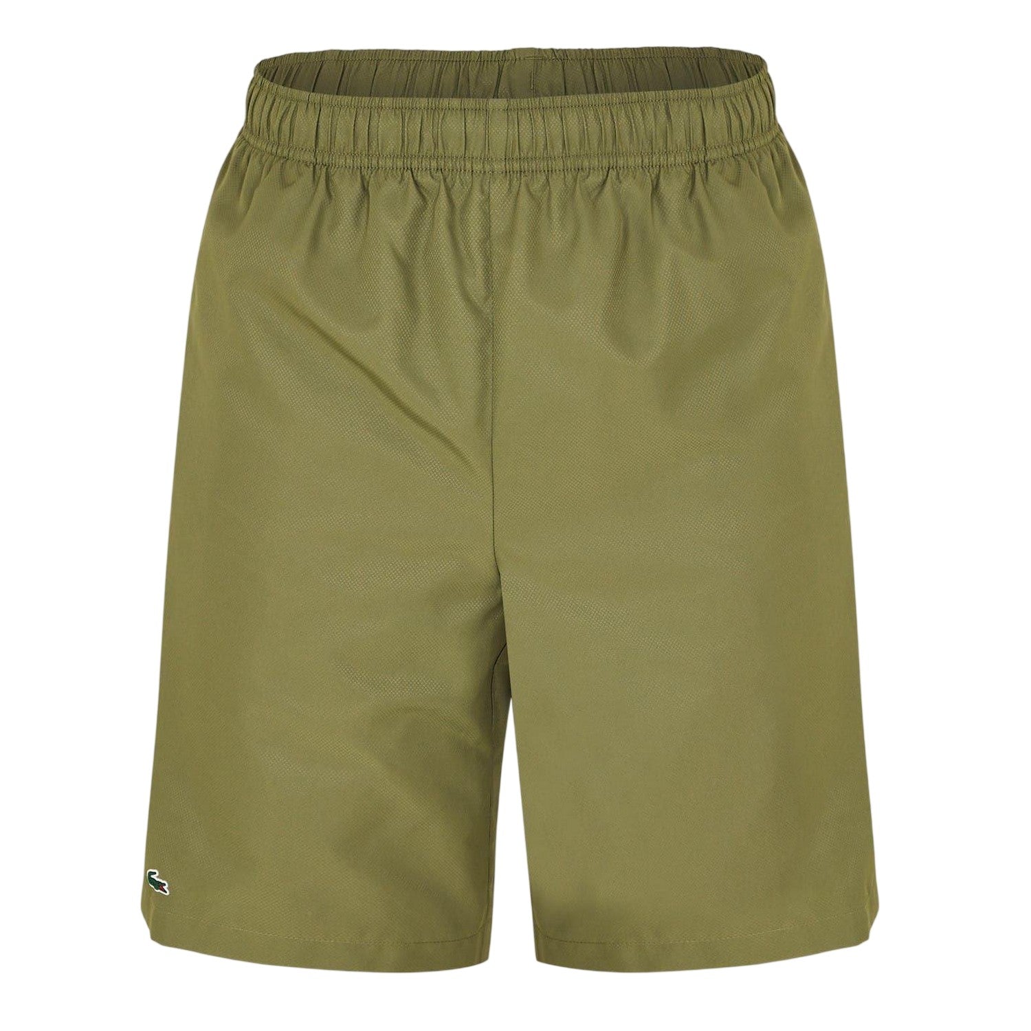 Khaki Green - Front - Lacoste Mens Woven Plain Elasticated Relaxed Fit Shorts
