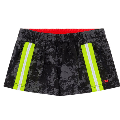 Grey-Black - Front - Diesel Womens-Ladies Lillian Cloud Print Mini Shorts