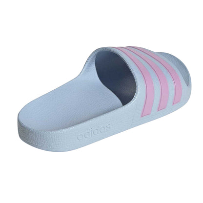 Glow-Blue-Lilac - Back - Adidas Boys Adilette Aqua Slides