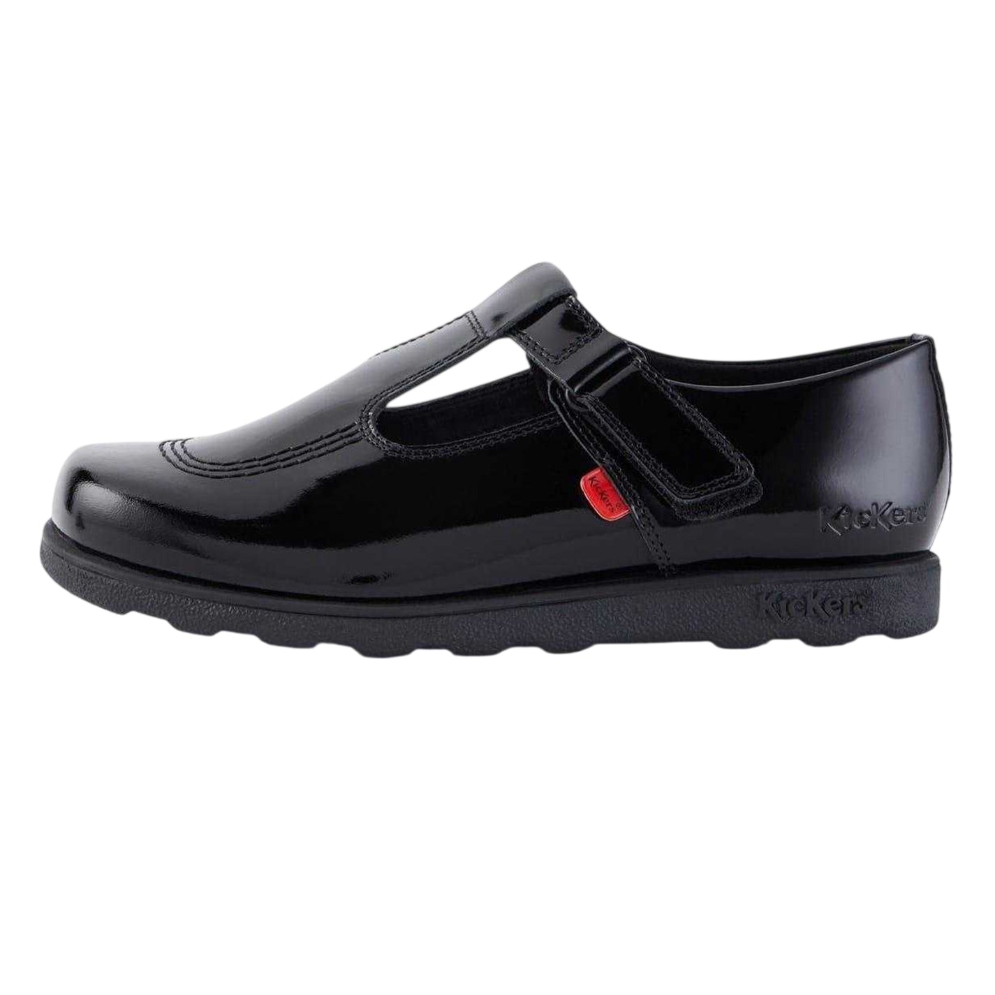 Black - Side - Kickers Girls Fragma T-Bar Shoes