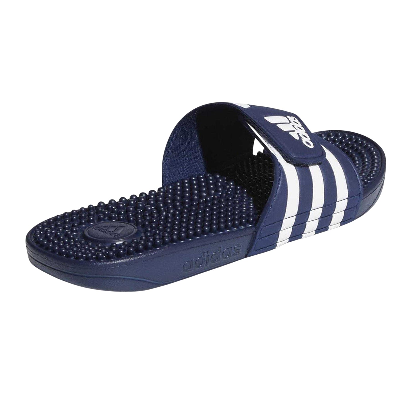 Dark Blue-Cloud - Back - Adidas Womens-Ladies Striped Flat Sliders