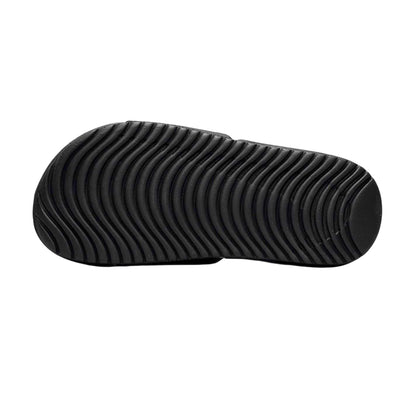 Black-White - Back - Nike Childrens-Kids Kawa Single Strap Flat Slides