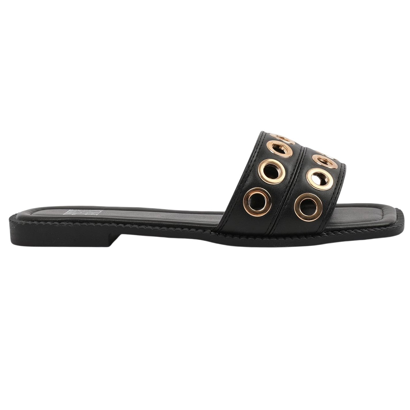 Black - Front - Where´s That From Womens-Ladies Eyelets Flat Sandals