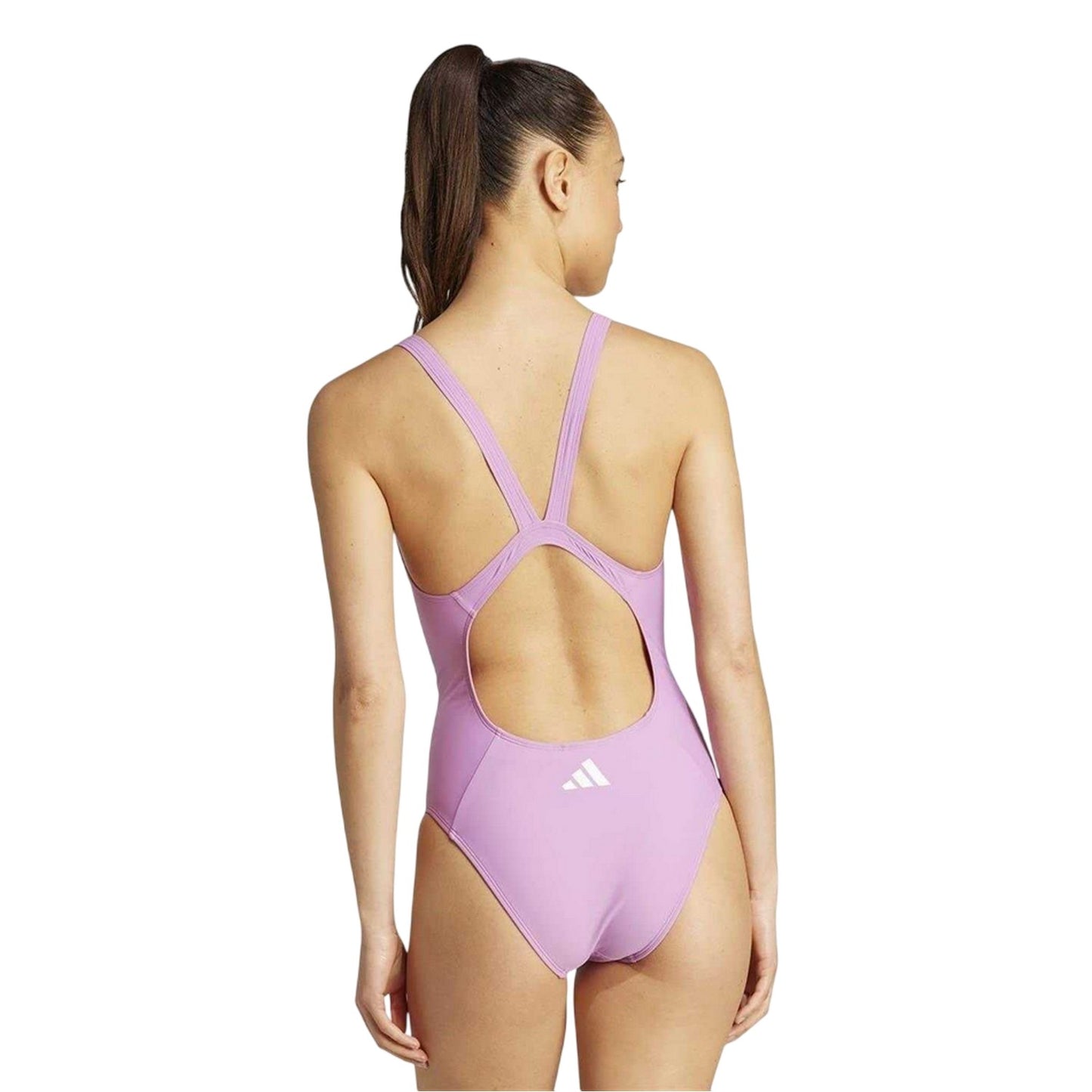 Purple-White - Back - Adidas Womens-Ladies One Piece Swimsuit