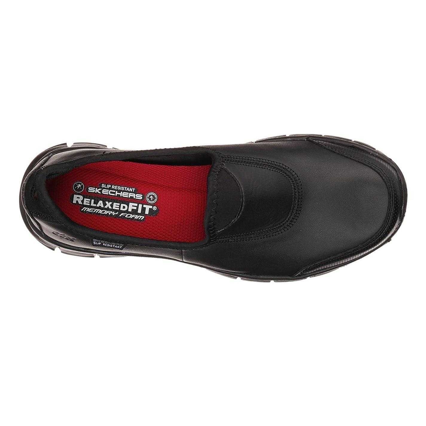 Black - Lifestyle - Skechers Womens-Ladies Sure Track Leather Work Safety Shoes