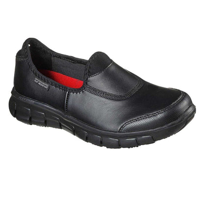 Black - Pack Shot - Skechers Womens-Ladies Sure Track Leather Work Safety Shoes