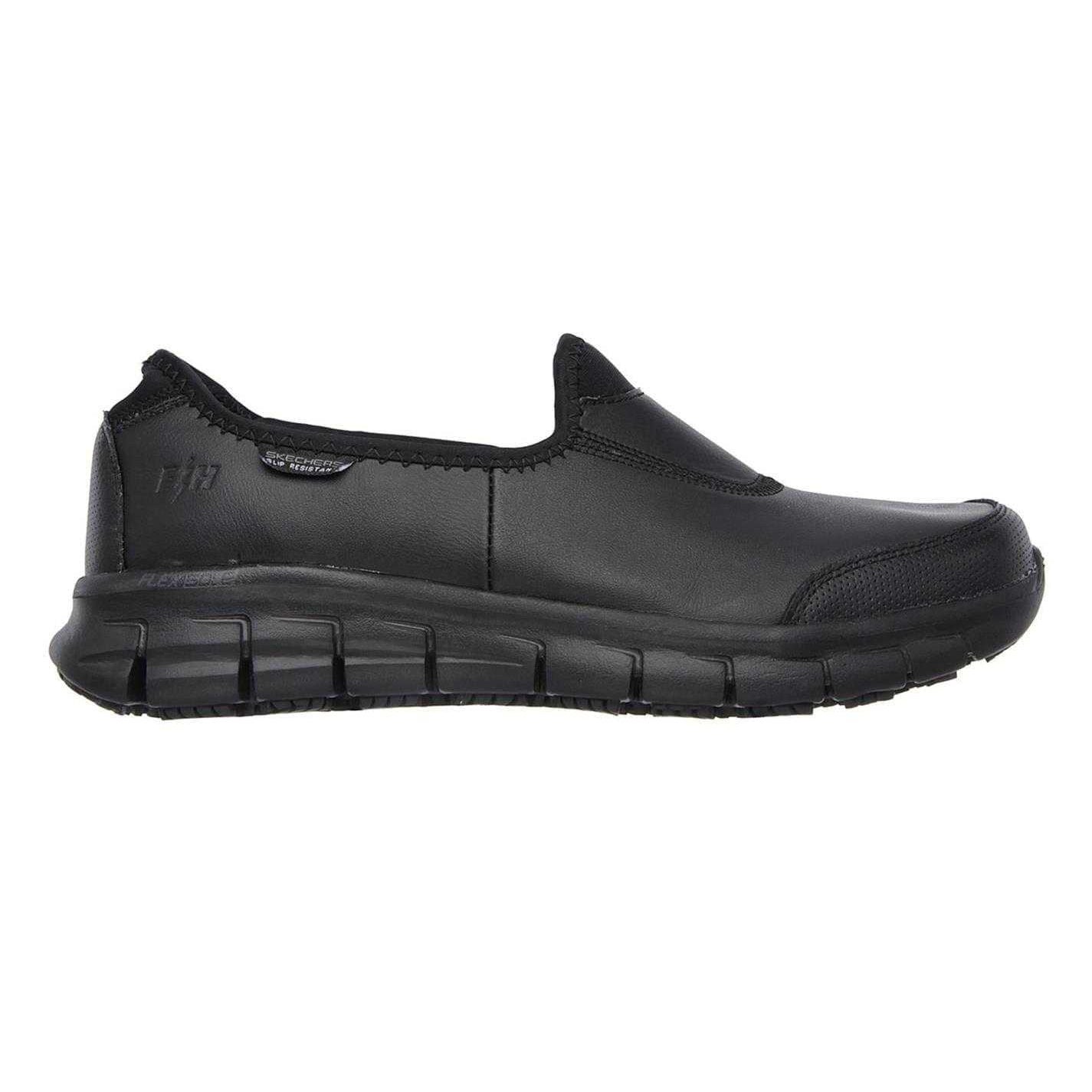Black - Front - Skechers Womens-Ladies Sure Track Leather Work Safety Shoes