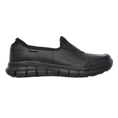 Black - Front - Skechers Womens-Ladies Sure Track Leather Work Safety Shoes