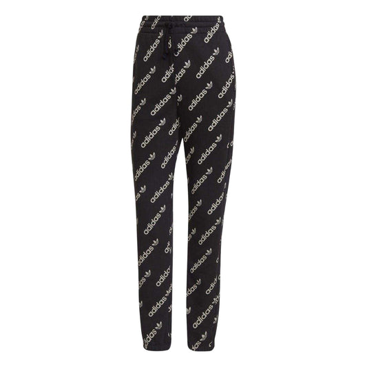 Black - Front - Adidas Womens-Ladies Monogram Tracksuit Bottoms