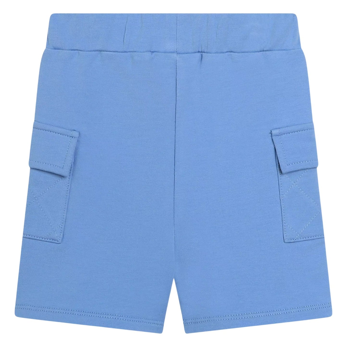 Blue - Back - Carrement Beau Boys Jersey Relaxed Fit Cargo Shorts