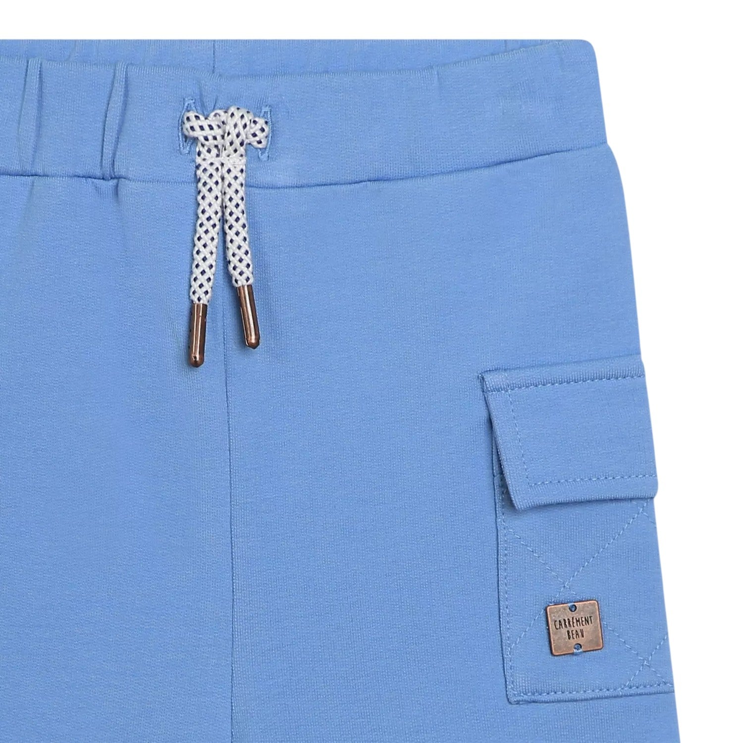 Blue - Side - Carrement Beau Boys Jersey Relaxed Fit Cargo Shorts