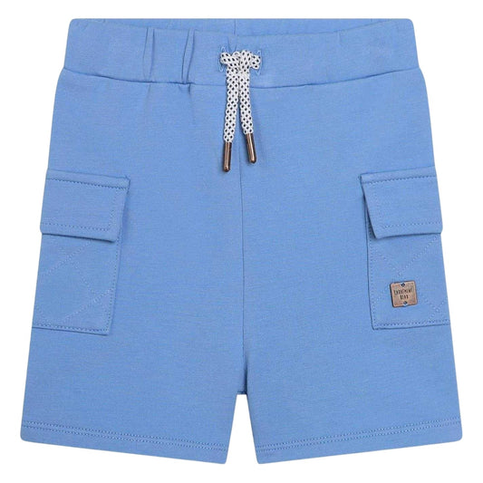 Blue - Front - Carrement Beau Boys Jersey Relaxed Fit Cargo Shorts