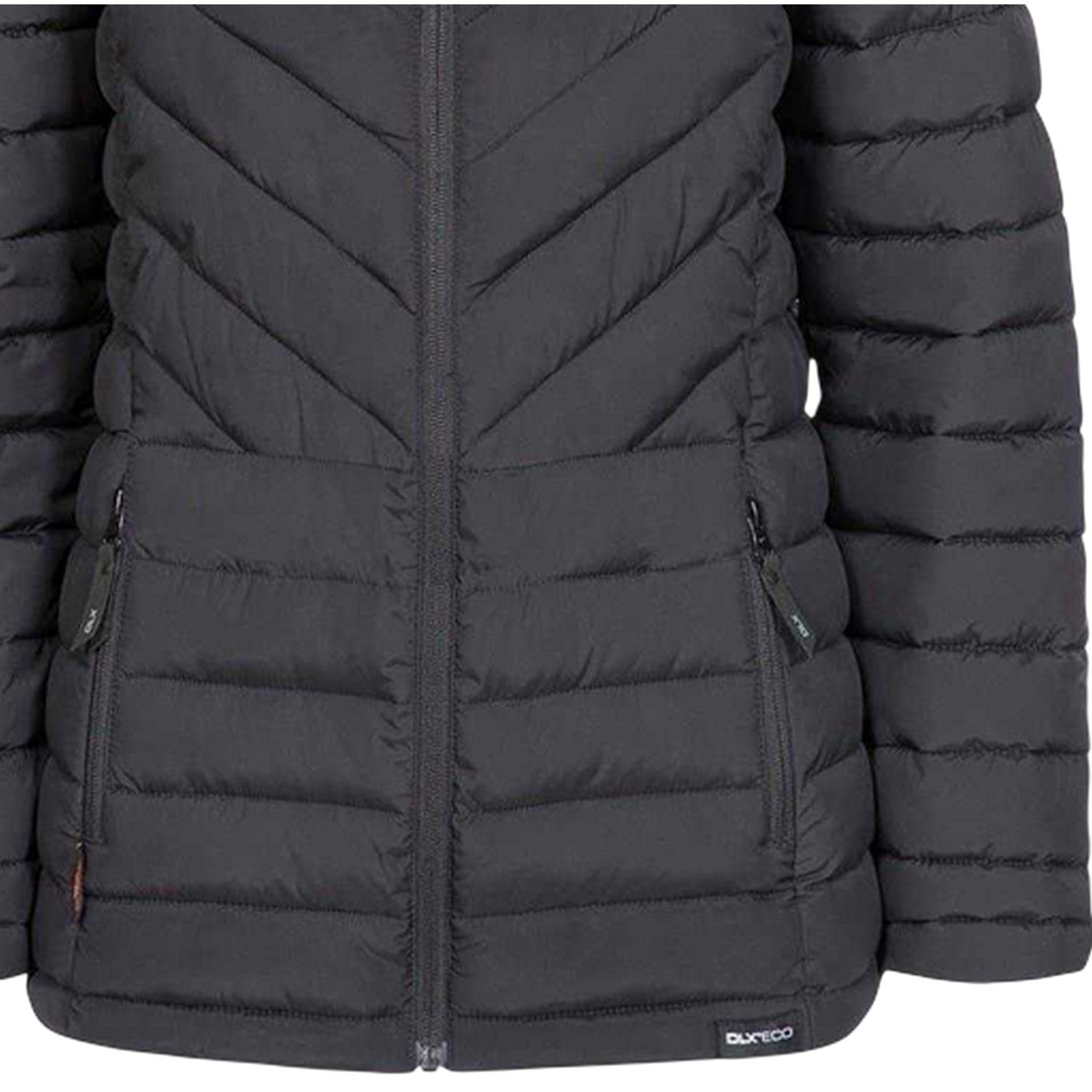 Black - Side - DLX Womens-Ladies Althea Relaxed Fit Puffer Jacket