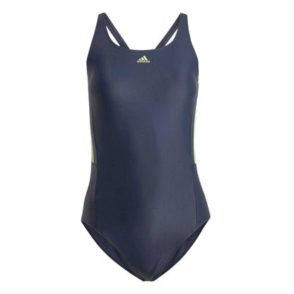 Legend Ink - Front - Adidas Womens-Ladies 3 Stripes One Piece Swimsuit