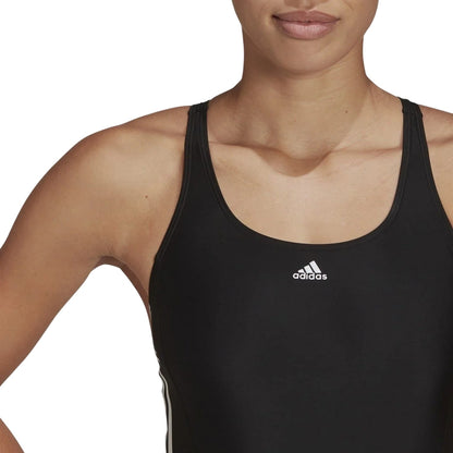 Black-White - Lifestyle - Adidas Womens-Ladies 3 Stripes One Piece Swimsuit