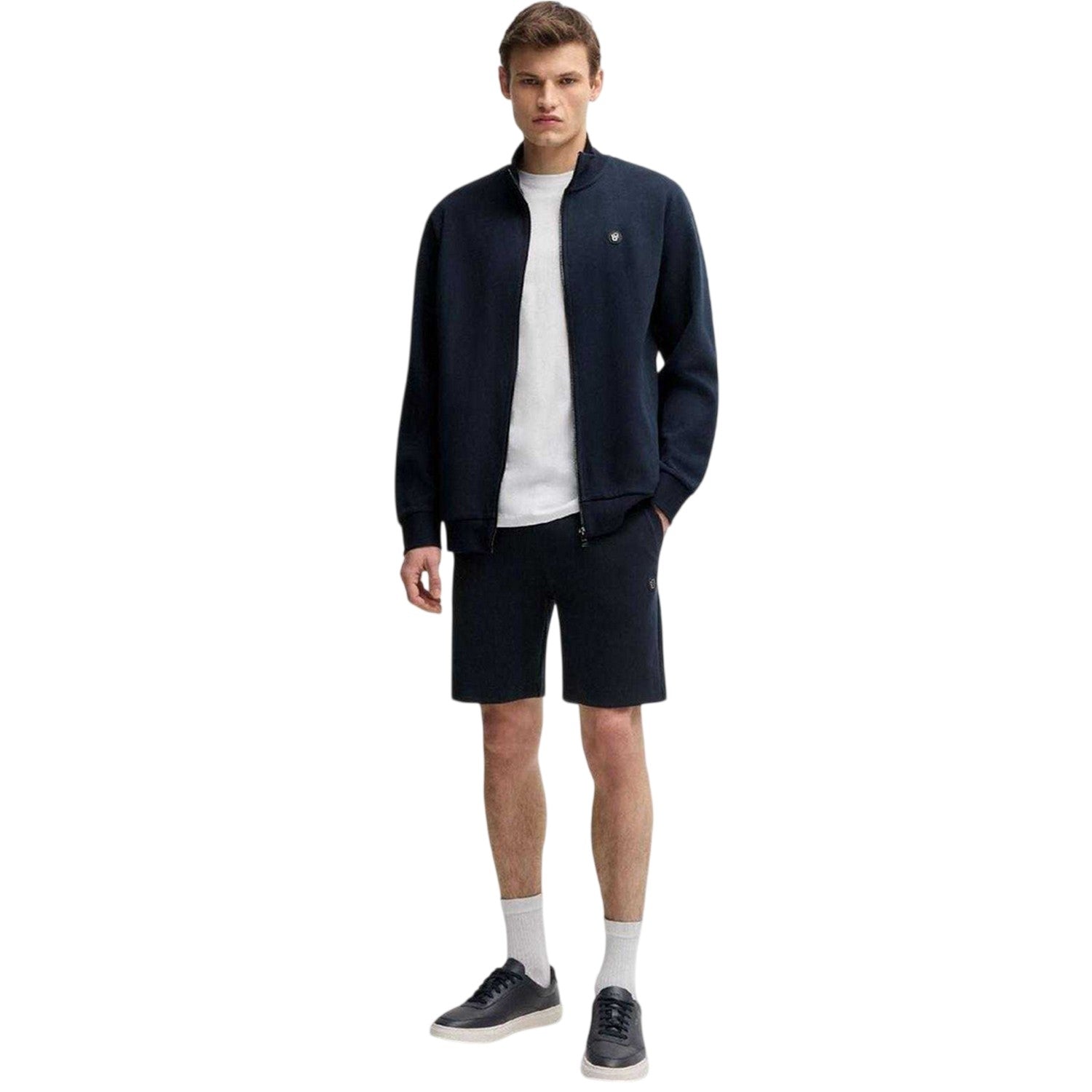 Dark Blue - Pack Shot - Boss Mens C-Leoni 01 Monogram Shorts