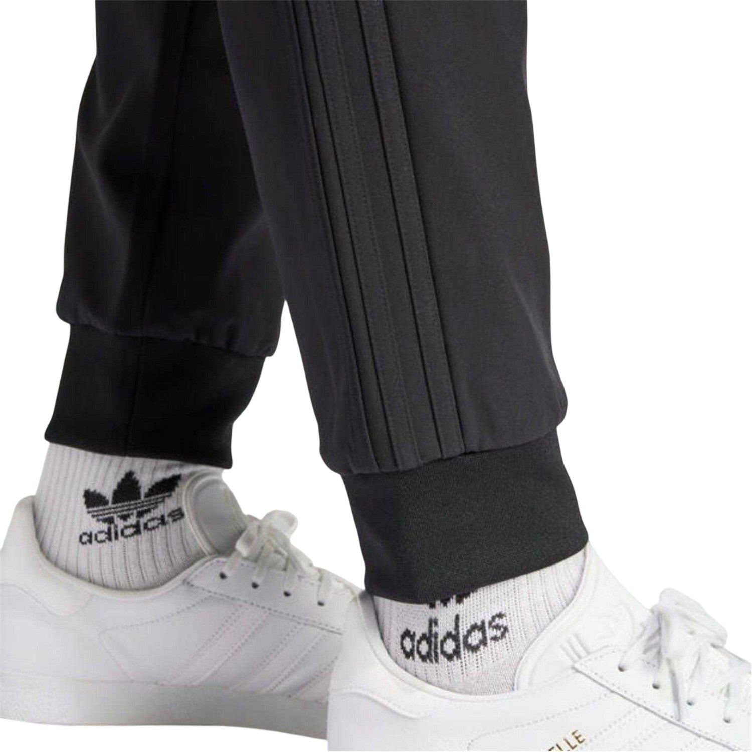 Black - Side - Adidas Mens Originals 3 Stripes Jogging Bottoms