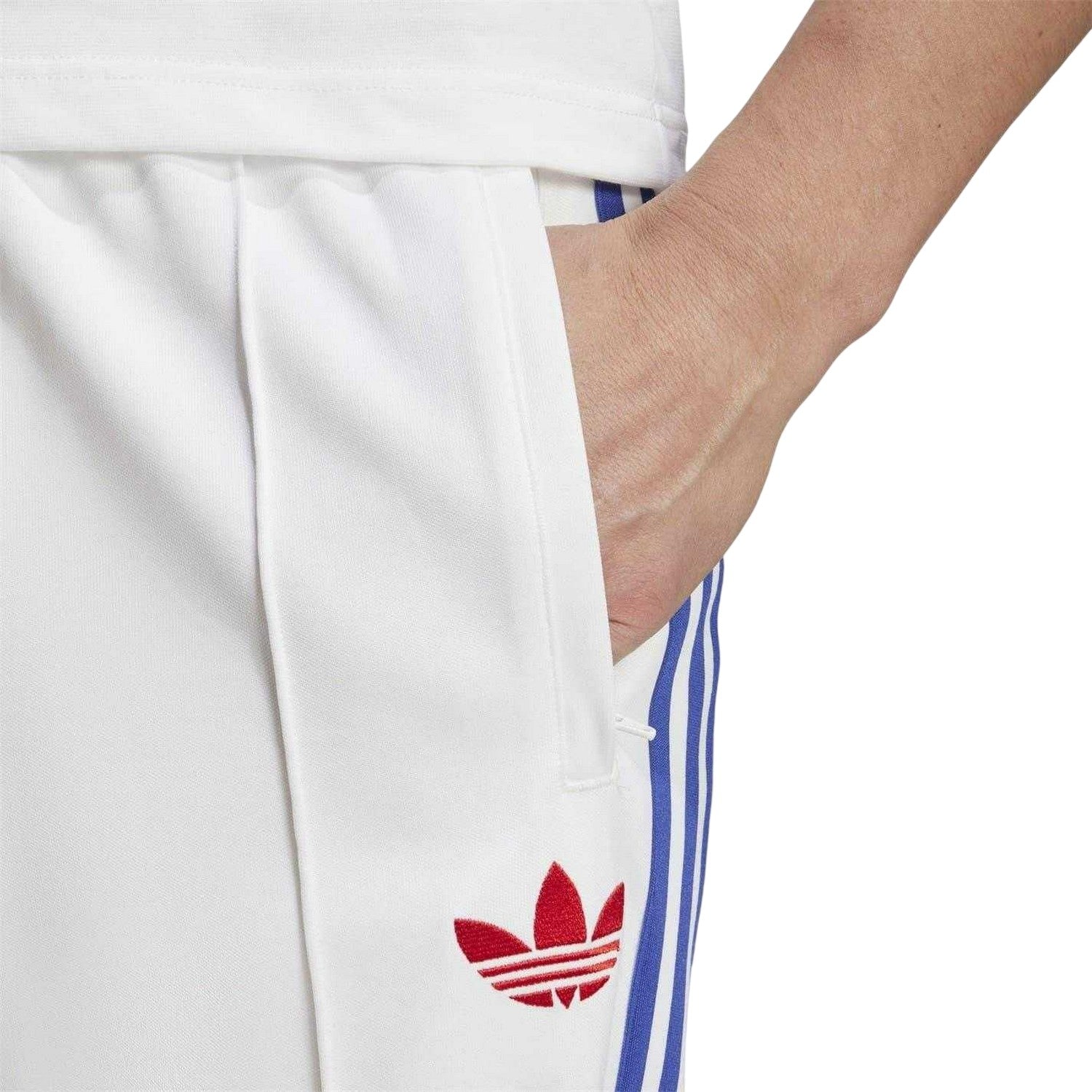 White - Side - Adidas Mens Jude Bellingham 3 Stripes Tracksuit Bottoms