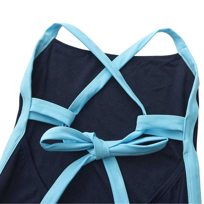 Navy - Lifestyle - Slazenger Womens-Ladies Tie Up Back One Piece Swimsuit