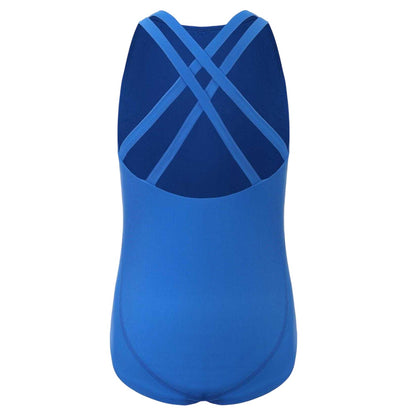 Cobalt - Back - Slazenger Girls Cross Back One Piece Swimsuit