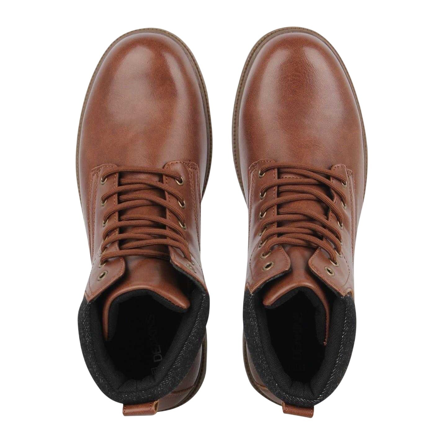Brown - Side - Nicholas Deakins Mens Lace Up Hiking Boots