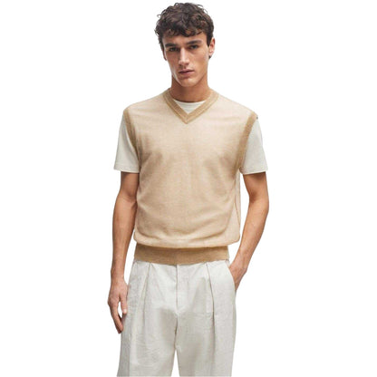 Medium Beige - Side - Boss Mens Lucid Sweater Vest