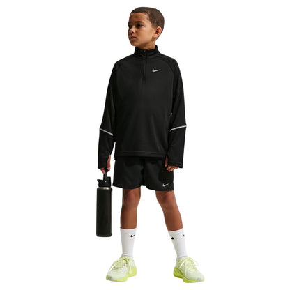 Black - Side - Nike Boys Miler Half Zip Running Top
