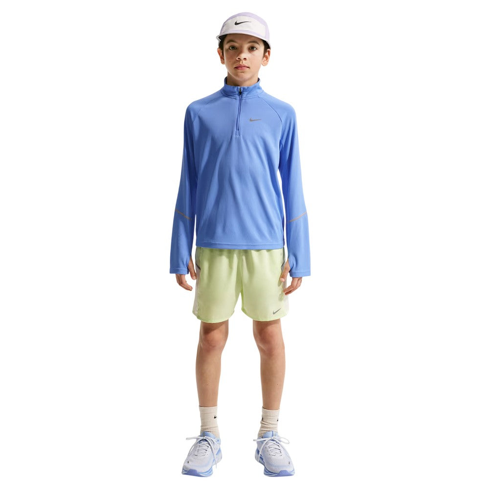 Royal Blue - Side - Nike Boys Miler Half Zip Running Top