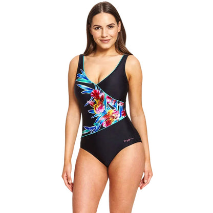 Tropical - Side - Zoggs Womens-Ladies Tropical One Piece Swimsuit