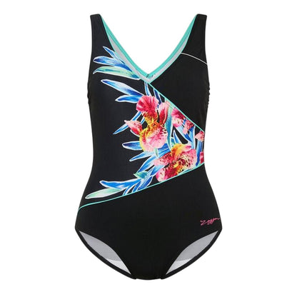 Tropical - Front - Zoggs Womens-Ladies Tropical One Piece Swimsuit